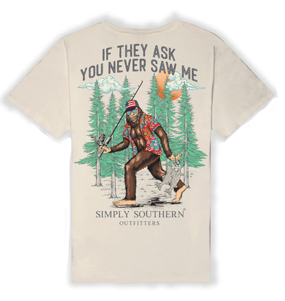 Simply Southern Mens Relaxed-Fit Short Sleeve T-Shirt | Bigfoot | Patriotic and Rugged Mens T-Shirt Small